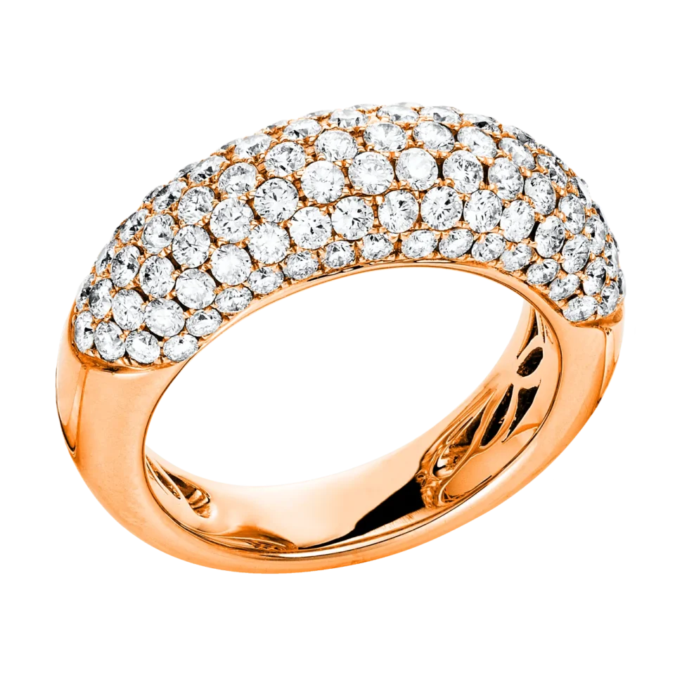 Yellow gold ring with diamonds